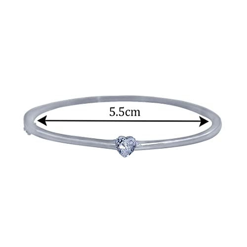 Taraash 925 Sterling Silver Heart Bangle For Women - Taraash