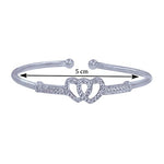 Load image into Gallery viewer, Taraash 925 Sterling Silver Heart Bangle For Women - Taraash