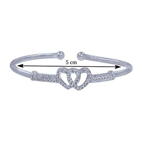 Taraash 925 Sterling Silver Heart Bangle For Women - Taraash