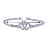 Taraash 925 Sterling Silver Heart Bangle For Women - Taraash