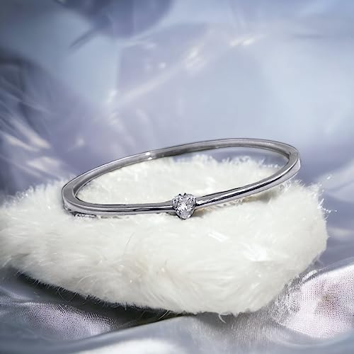 Taraash 925 Sterling Silver Heart Bangle For Women - Taraash