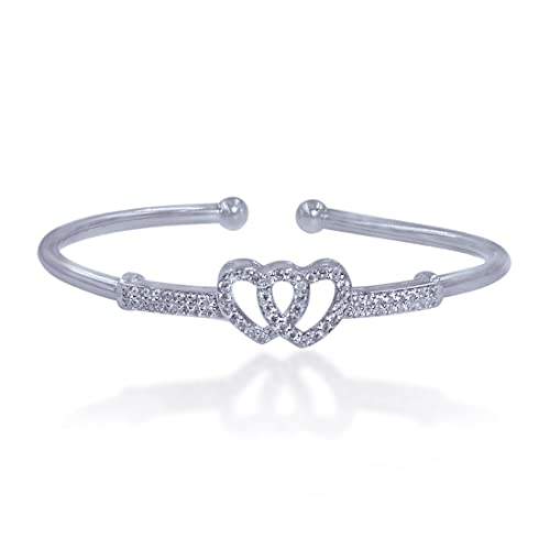 Taraash 925 Sterling Silver Heart Bangle For Women - Taraash