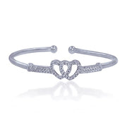 Taraash 925 Sterling Silver Heart Bangle For Women - Taraash