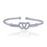 Taraash 925 Sterling Silver Heart Bangle For Women - Taraash