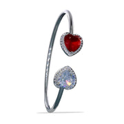 Taraash 925 Sterling Silver Heart Bangle Kada For Women - Taraash