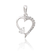 Taraash 925 Sterling Silver Heart Combo Pendant With Chain For Women COMBO PDCH 156 - Taraash