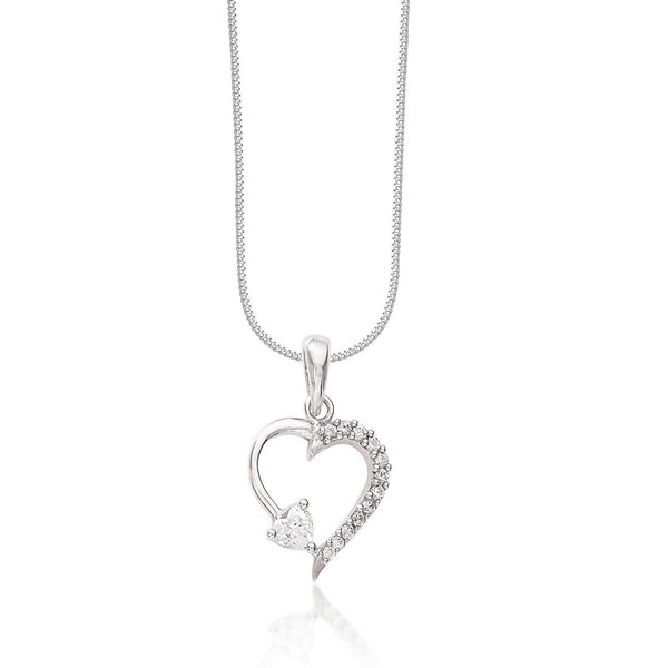 Taraash 925 Sterling Silver Heart Combo Pendant With Chain For Women COMBO PDCH 156 - Taraash