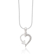 Taraash 925 Sterling Silver Heart Combo Pendant With Chain For Women COMBO PDCH 156 - Taraash