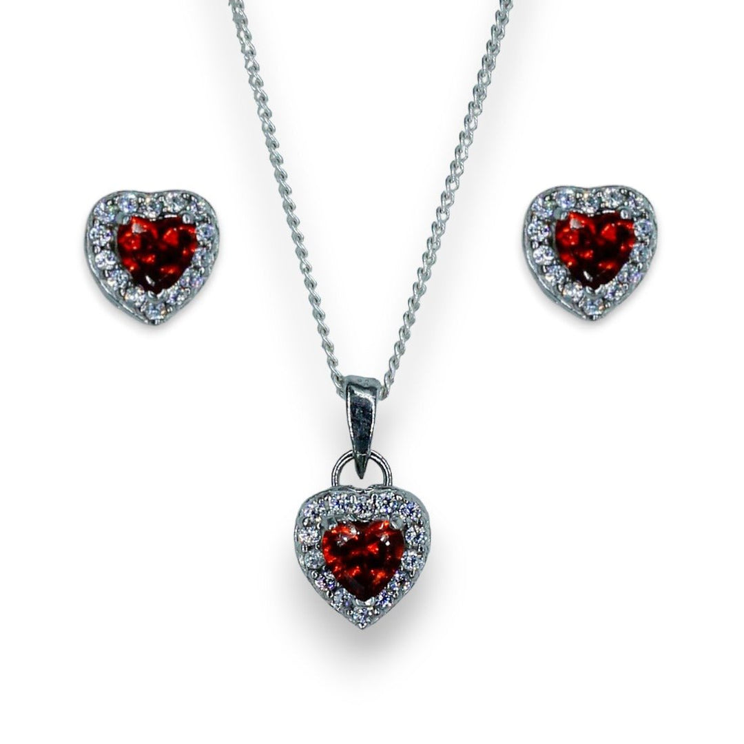 Taraash 925 Sterling Silver Heart CZ Jewellery Sets For Women - Taraash