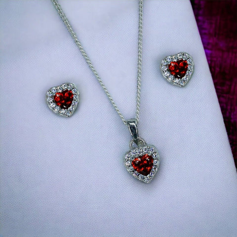 Taraash 925 Sterling Silver Heart CZ Jewellery Sets For Women - Taraash