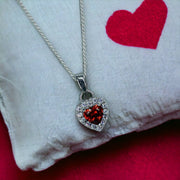 Taraash 925 Sterling Silver Heart CZ Pendant Chain For Women - Taraash
