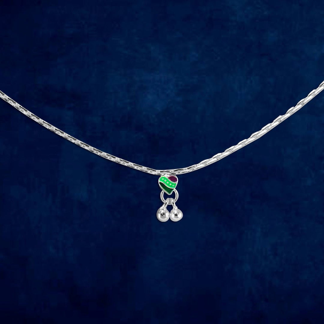 Taraash 925 Sterling Silver Heart Design Anklets For Women - Taraash