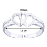 Taraash 925 Sterling Silver Heart Design toe ring for women LR0716S - Taraash