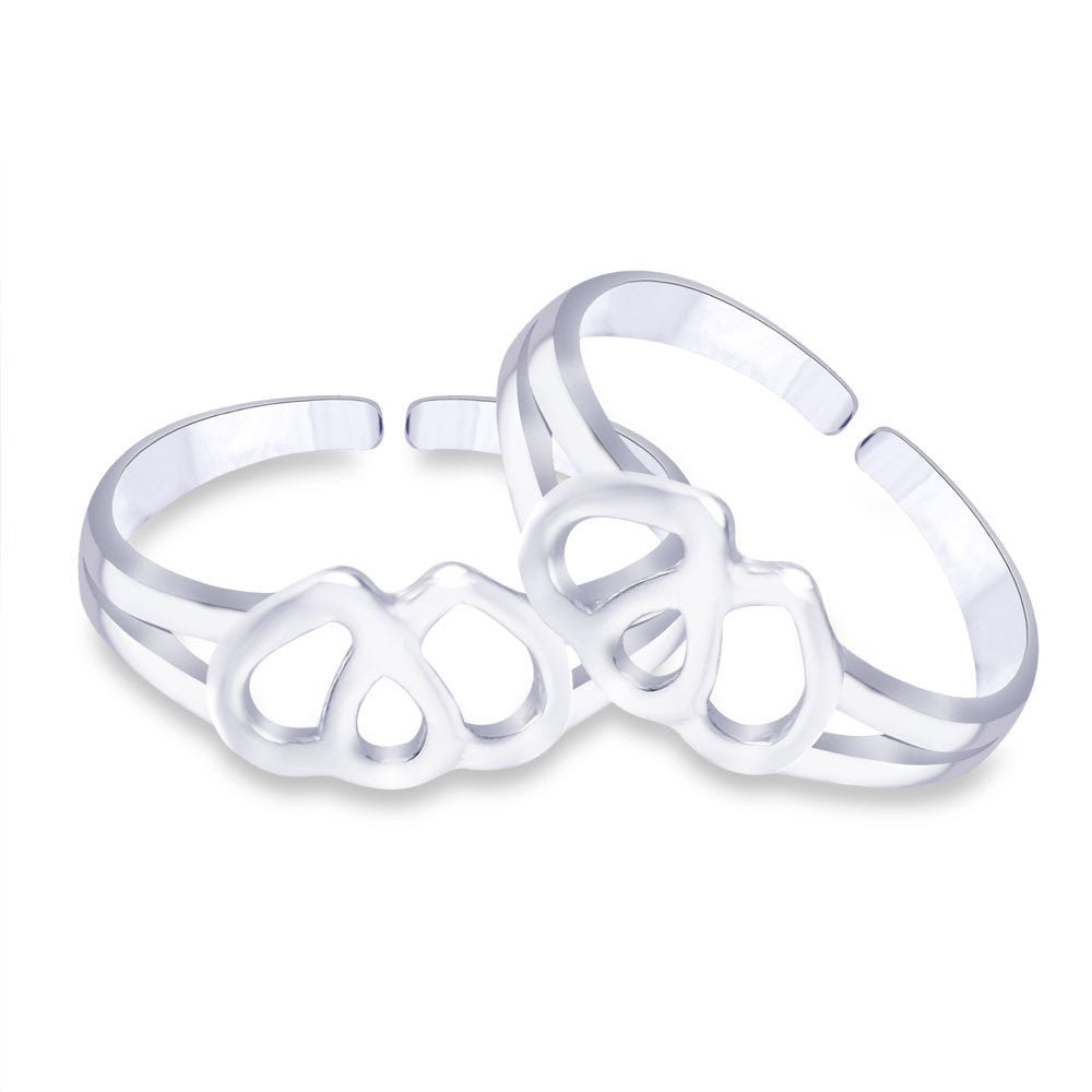 Taraash 925 Sterling Silver Heart Design toe ring for women LR0716S - Taraash