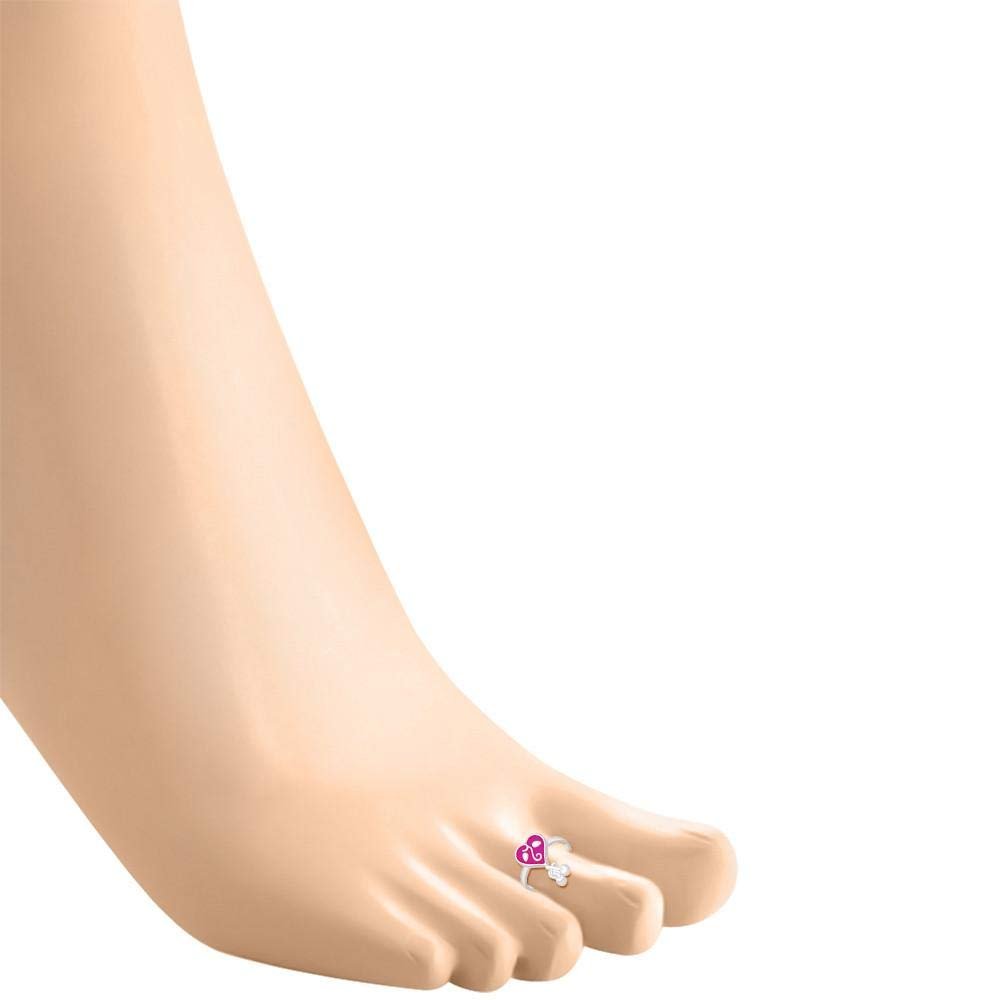 Taraash 925 sterling silver heart design toe rings for women LR1117S - Taraash
