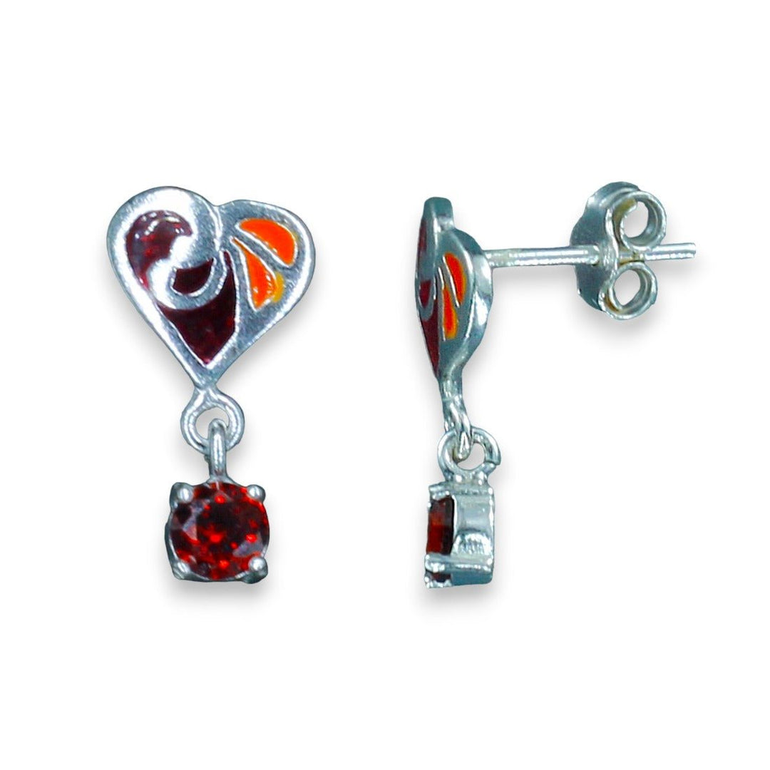 Taraash 925 Sterling Silver Heart Drop Earrings For Kids - Taraash