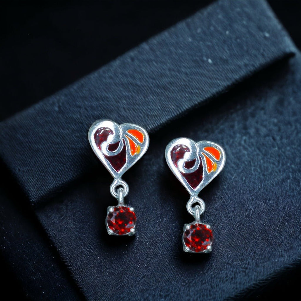 Pink Peruvian Opal Heart Drop Earrings - janet lasher Jewelry
