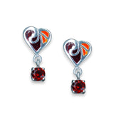 Taraash 925 Sterling Silver Heart Drop Earrings For Kids - Taraash