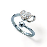 Taraash 925 Sterling Silver Heart Finger Ring For Women - Taraash