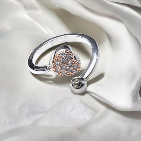 Taraash 925 Sterling Silver Heart Finger Ring For Women - Taraash