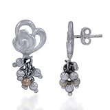 Taraash 925 Sterling Silver Heart Floral Jhumki For Women - Taraash