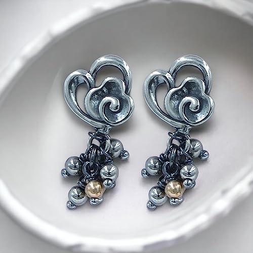 Taraash 925 Sterling Silver Heart Floral Jhumki For Women - Taraash