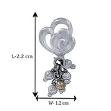 Taraash 925 Sterling Silver Heart Floral Jhumki For Women - Taraash