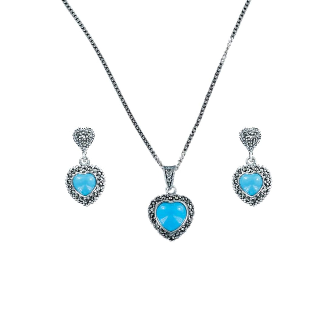 Taraash 925 Sterling Silver Heart Jewellery Set For Women - Taraash