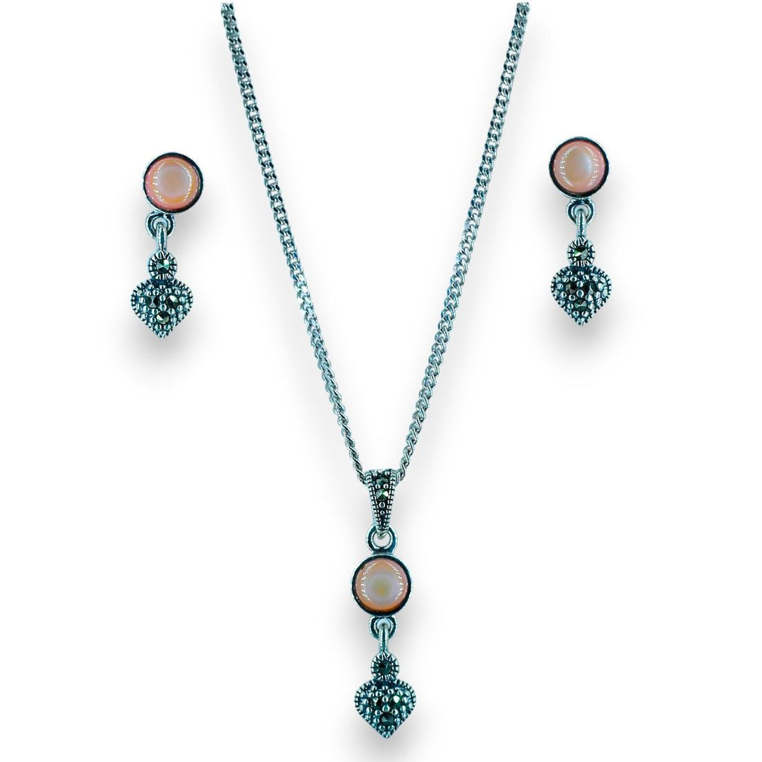 Taraash 925 Sterling Silver Heart Jewellery Set For Women - Taraash