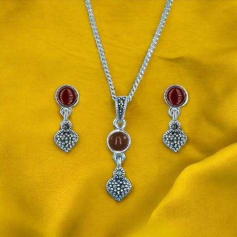 Taraash 925 Sterling Silver Heart Jewellery Set For Women - Taraash