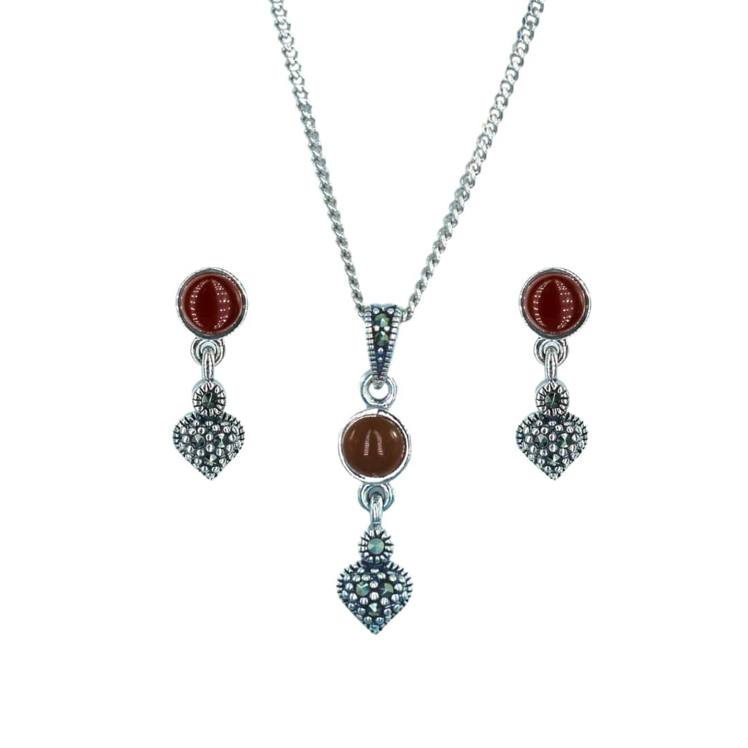 Taraash 925 Sterling Silver Heart Jewellery Set For Women - Taraash