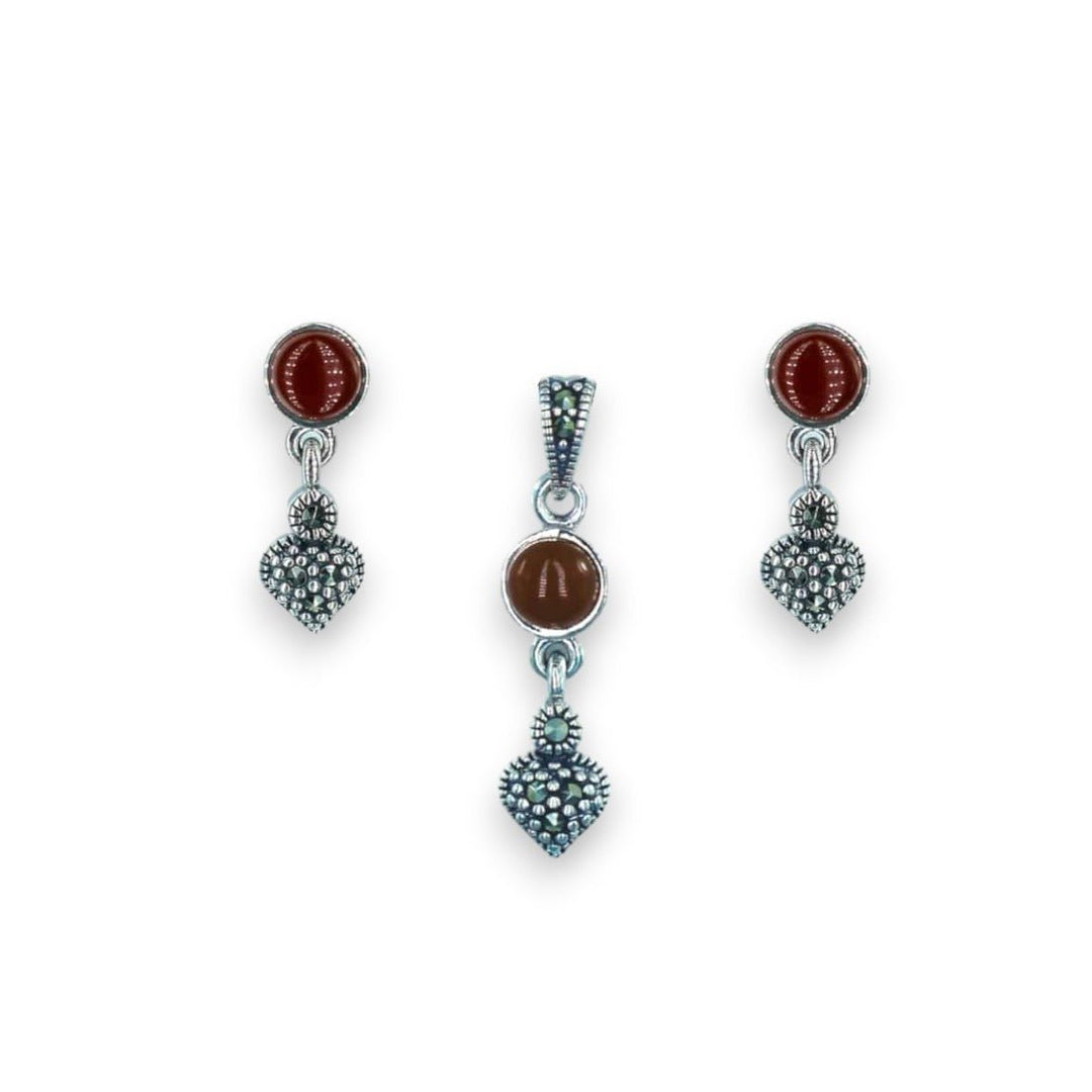 Taraash 925 Sterling Silver Heart Jewellery Set For Women - Taraash
