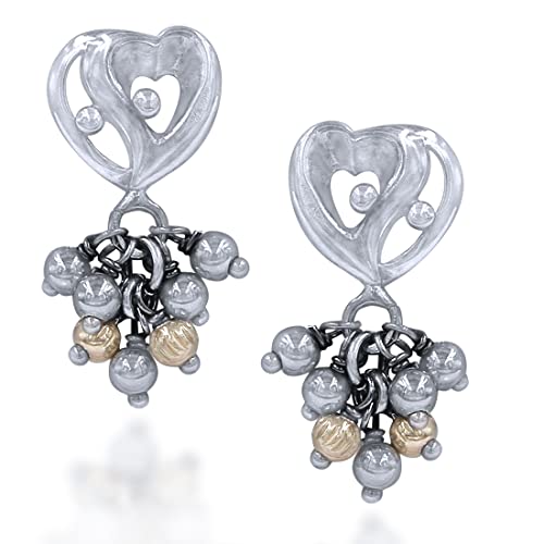 Taraash 925 Sterling Silver Heart Jhumki For Women - Taraash