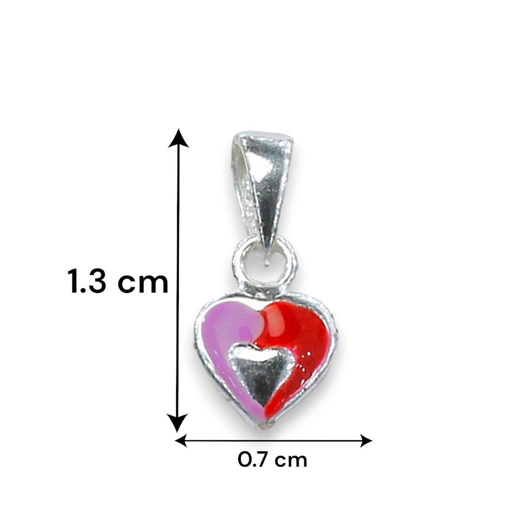 Taraash 925 Sterling Silver Heart Pendant Set For Kids - Taraash