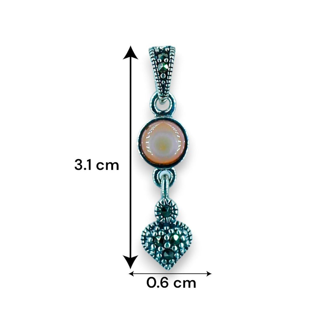 Taraash 925 Sterling Silver Heart Pendant Set For Women - Taraash