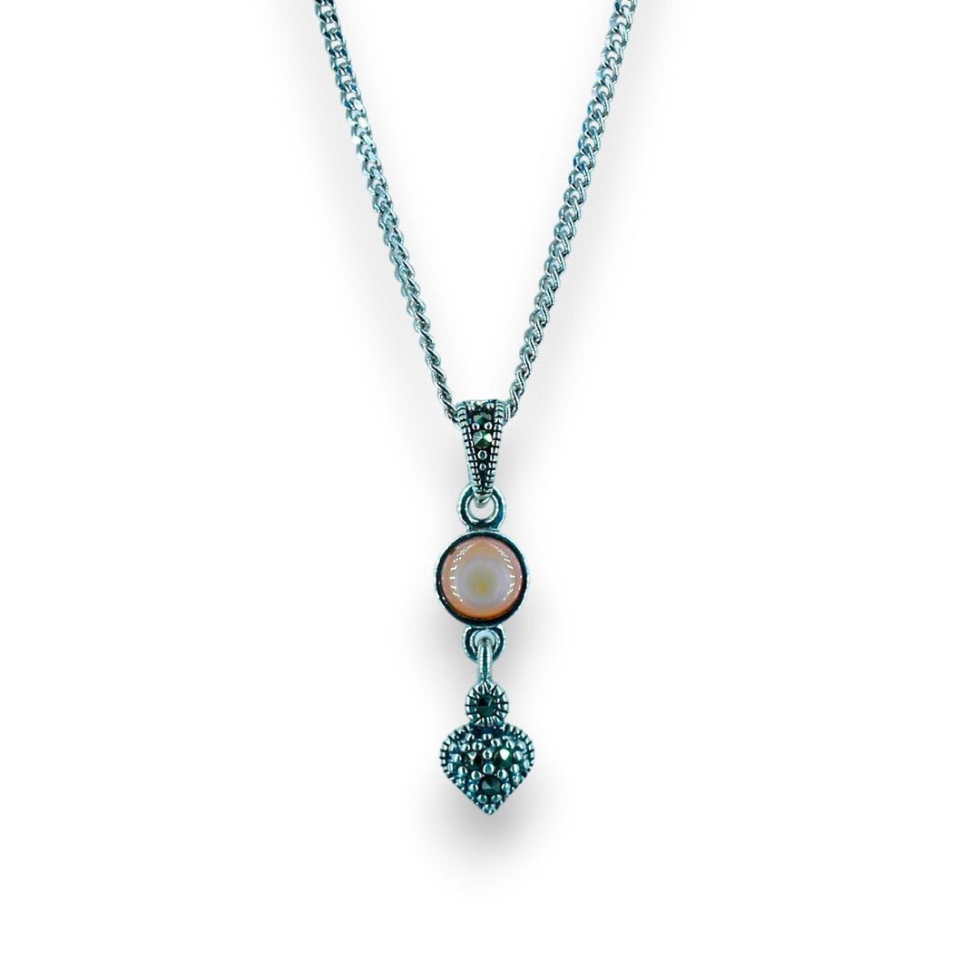 Taraash 925 Sterling Silver Heart Pendant Set For Women - Taraash