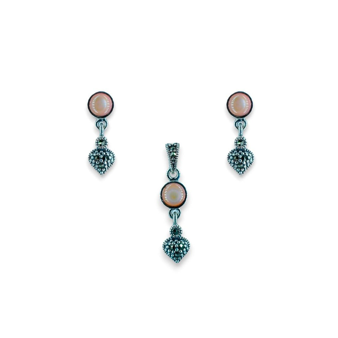 Taraash 925 Sterling Silver Heart Pendant Set For Women - Taraash