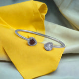 Taraash 925 Sterling Silver Heart Shape Bangle For Women - Taraash