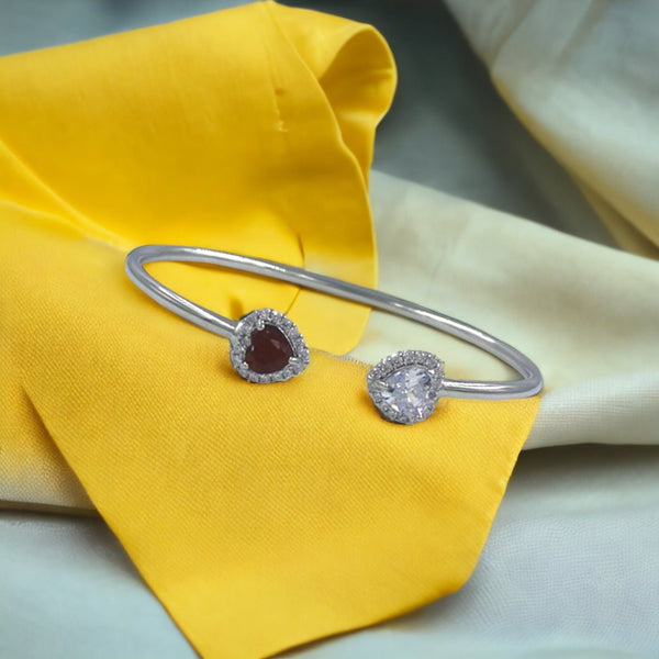 Taraash 925 Sterling Silver Heart Shape Bangle For Women - Taraash