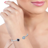 Taraash 925 Sterling Silver Heart Shape Bangle For Women - Taraash