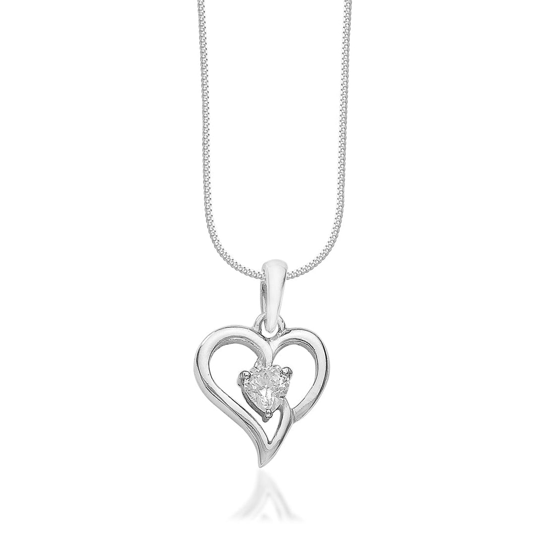 Taraash 925 Sterling Silver Heart Shape Combo Pendant With Chain For Women COMBO PDCH 164 - Taraash