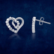 Taraash 925 Sterling Silver Heart Shape Stud Earrings For Women - Taraash