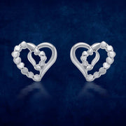 Taraash 925 Sterling Silver Heart Shape Stud Earrings For Women - Taraash