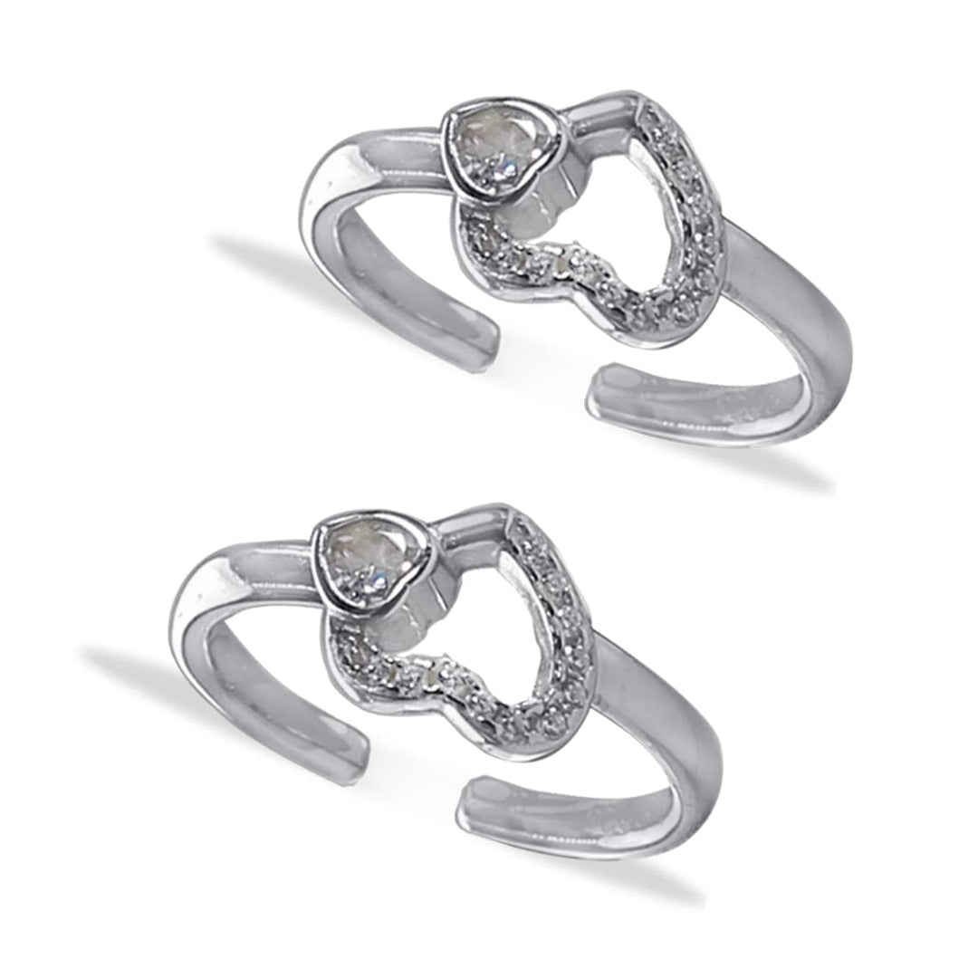 Taraash 925 Sterling Silver Heart Shape Toe Ring For Women - Taraash