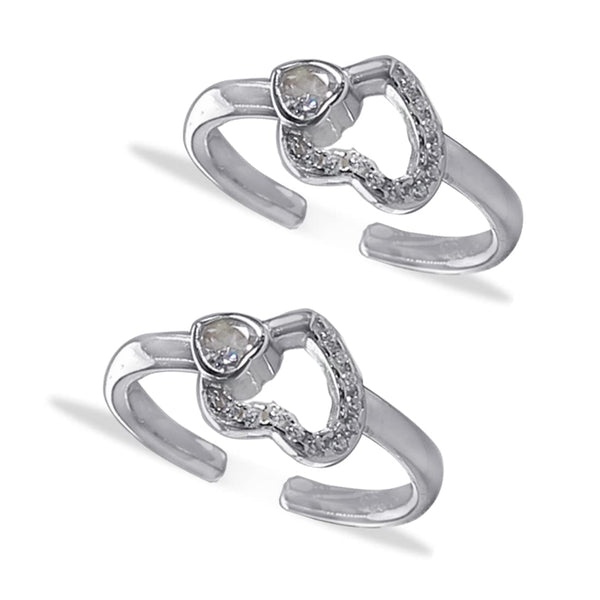 Taraash 925 Sterling Silver Heart Shape Toe Ring For Women - Taraash