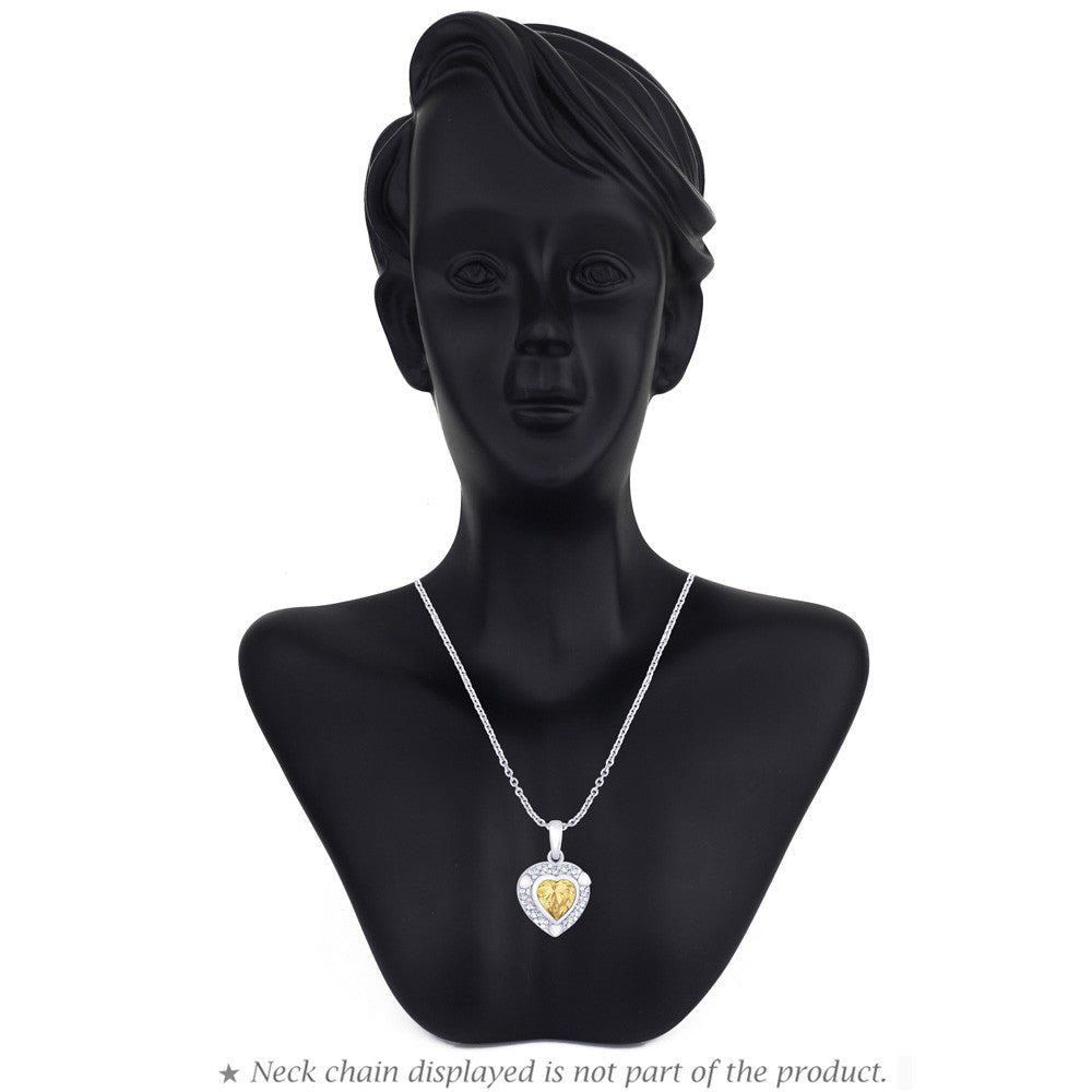 Taraash 925 Sterling Silver Heart Shaped Olive colour Pendant for women CBPD043I - 11 - Taraash