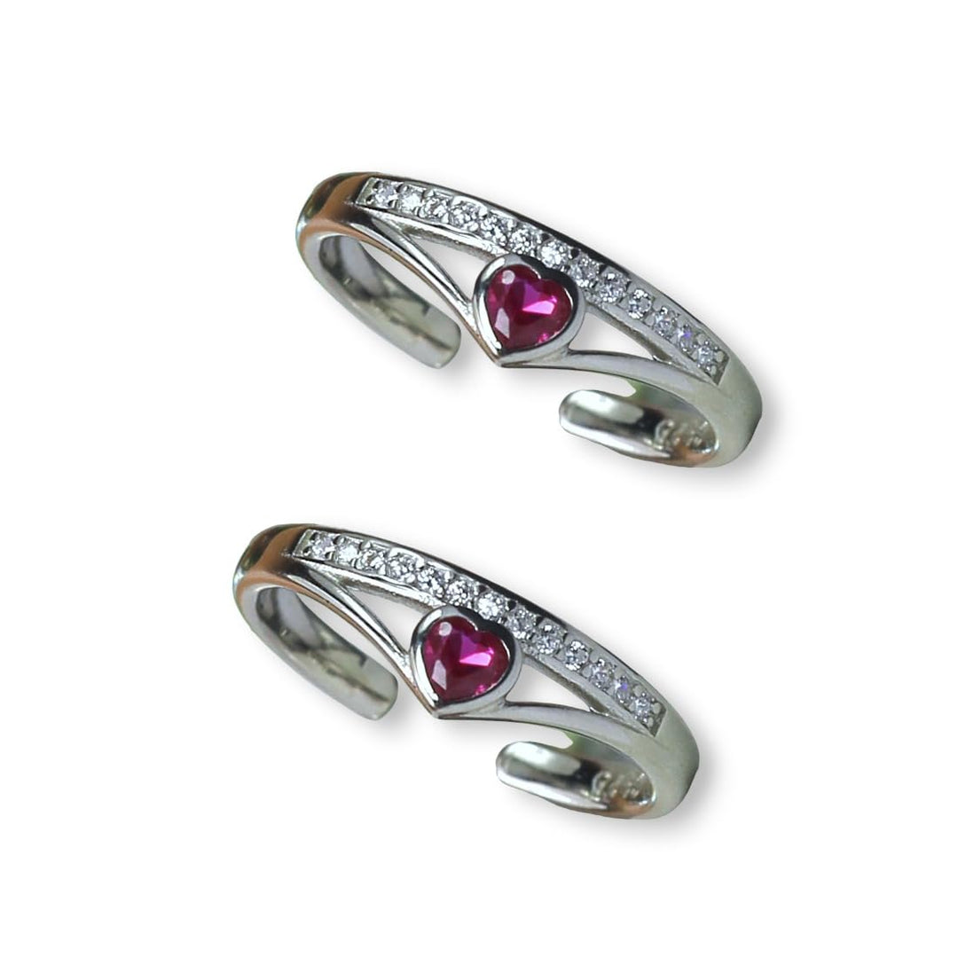 Taraash 925 Sterling Silver Heart Toe Ring For Women - Taraash