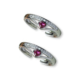 Taraash 925 Sterling Silver Heart Toe Ring For Women - Taraash