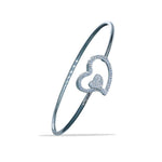 Load image into Gallery viewer, Taraash 925 Sterling Silver Heart Top Openable Bangle for Women - Taraash