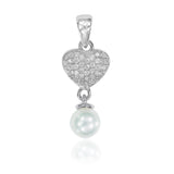 Taraash 925 Sterling Silver Heart With Pearl Combo Pendant With Chain For Women COMBO PDCH 175 - Taraash